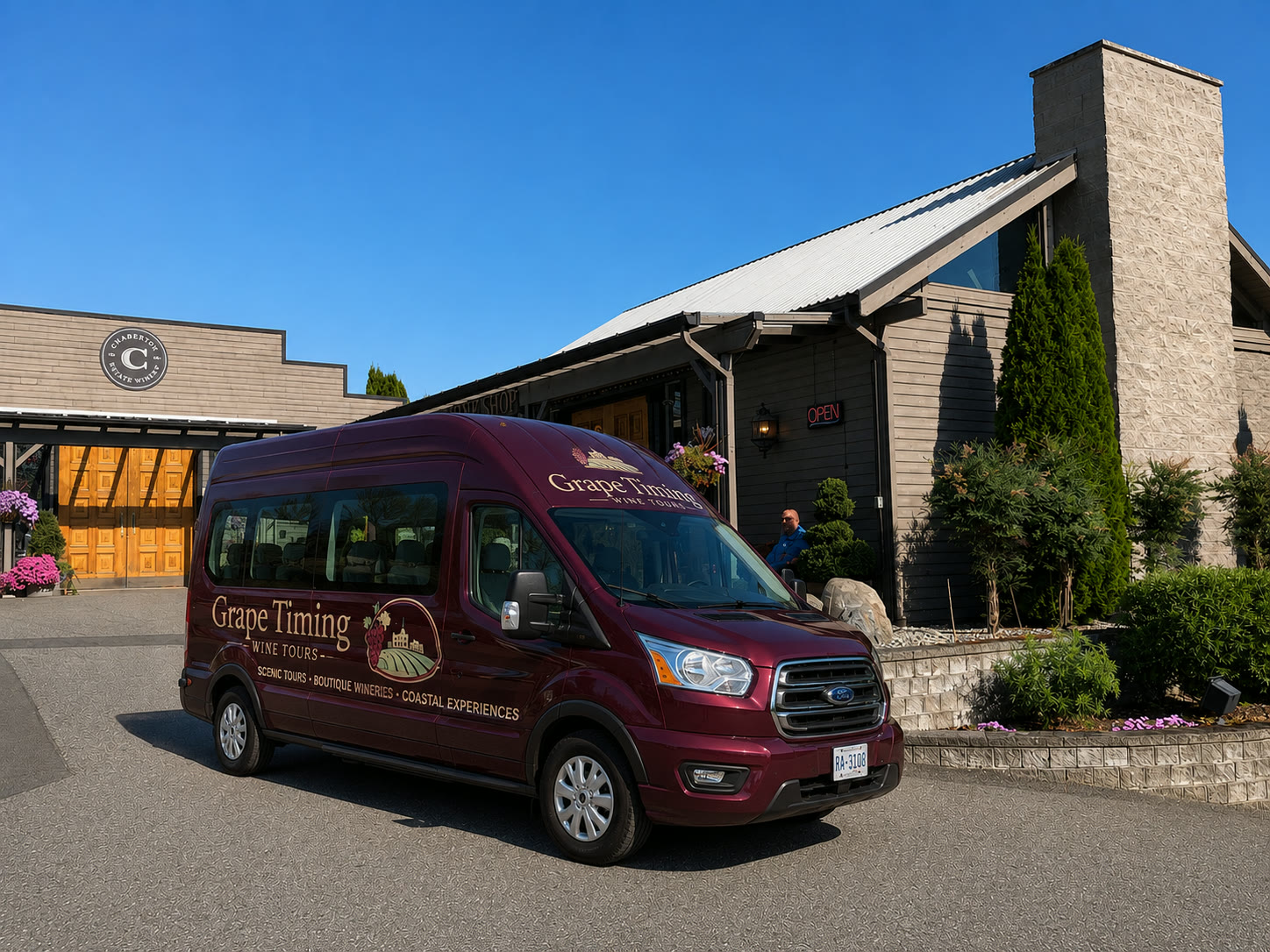 Burgundy GrapeTiming van at Chaberton Estate Winery